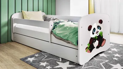 Obrázek produktu pro Dětská postel pro mládež Panda 2 70x140, 80x160, 80x180 cm - kompletní sada s matrací, zásuvkou a ochranou proti pádu