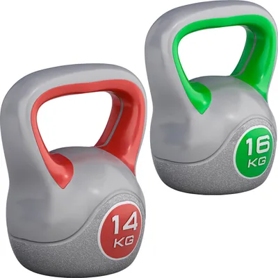 Produktbild von GORILLA SPORTS® Kettlebell - Set 30 kg, mit 14 kg, 16 kg Gewichte, Kunststoff - Kugelhantel, Schwunghantel, Kugelgewicht, Rundgewicht, Krafttraining