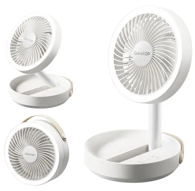 Klappbarer Tischventilator, 6000 mAh, LED-Nachtlicht, USB, tragbar
