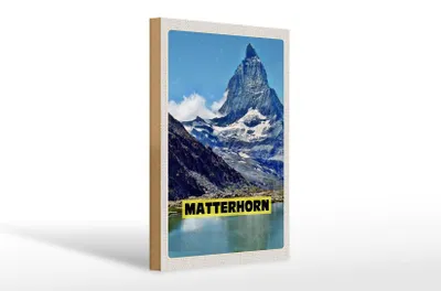 Produktbild von Holzschild Reise 20x30cm Matterhorn Gebirge Schweiz Wanderung