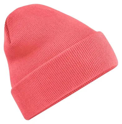 Image de Bonnet tricoté unie Beechfield pour adultes FK1482 (taille unique) (corail)