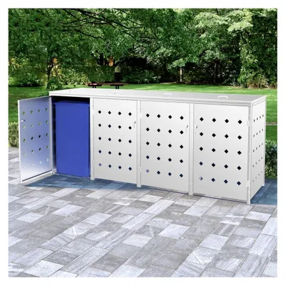 Produktbild von Mülltonnenbox für 4 Tonnen 240 L aus Edelstahl