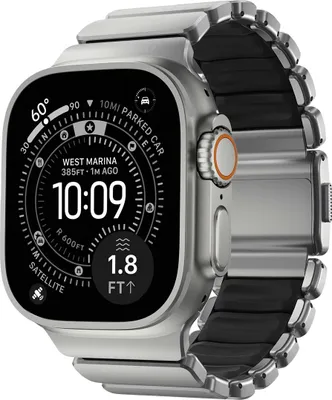 Image de Bracelet Nomad Stratos Apple Watch 49mm Argenté/Noir