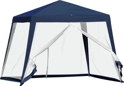 Image de Pavillon de jardin - Pavillon 3x3 m - 4 parois latérales - Moustiquaire - Bleu