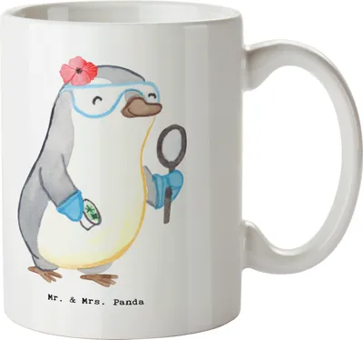 Produktbild von Mr. & Mrs. Panda Kaffeetasse Biologielehrerin Herz - Weiß - Geschenk, Grundschule, Biounterricht, Tasse, Becher, schöne, Biologie, Unterricht, Teetasse, Pott