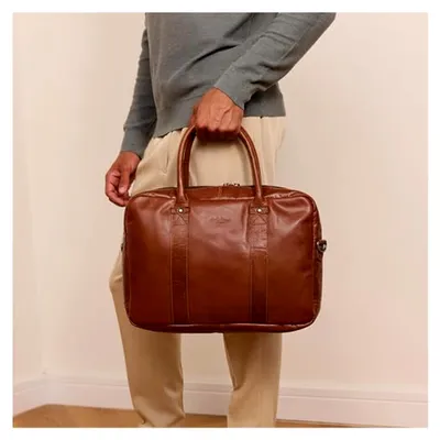 Produktbild von Gusti Aktentasche Leder - Fynn Damen- und Herren-Businesstasche Laptoptasche Ledertasche Bürotasche Unitasche Leder