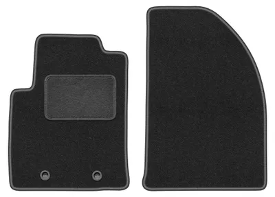 Produktbild von Velours-Fußmatten Vorne für Ford Fiesta MK6 2002-2010 (Schrägheck) – 2-tlg, Graphit, passgenau – Wielganizator LUX