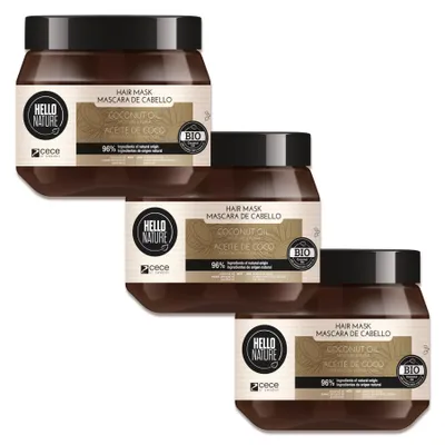 Produktbild von Haarmaske mit Kokosöl Haarkur Haar Repair Pflege Regeneration Bio Vegan Natur, 3x 250ml