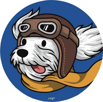 Produktbild von CEP Mauspad Kids "Pilotenhund" rund