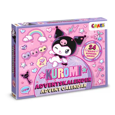 Produktbild von CRAZE Kuromi Adventskalender für Kinder – 24 Überraschungen mit 3D-Sammelfiguren, Schmuck, Perlen, Schrein und Slime