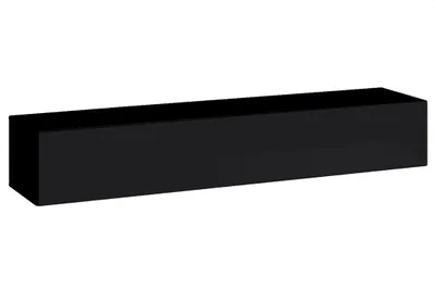 Image de Meuble TV suspendu 180cm coloris noir collection SWITCH. Finitions brillantes.