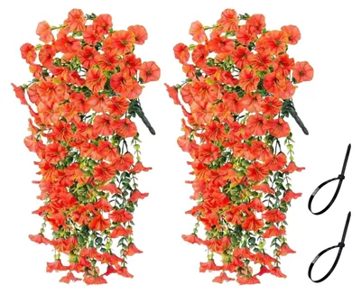 Produktbild von 1/2 Stück künstliche Hänge-Prunkwinde, UV-beständig, Kunstblume, Hochzeitsdekoration, für drinnen und draußen, Garten, Wanddekoration, künstliche Blumendekoration D