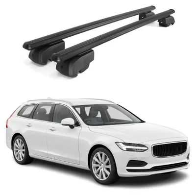 Image de Barres de toit Transversales pour Volvo V90 2016-2025 Aluminium Noir 2Pcs, Image générée par une IA