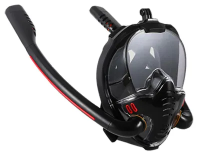 Produktbild von Schnorchelmaske Doppelschlauch Silikon Volltrocknende Tauchermaske Erwachsene Schwimmmaske Taucherbrille Eigenstaendiges Unterwasseratemgeraet