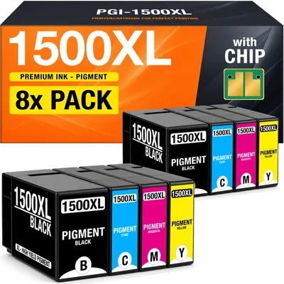 Imagen del producto de Cartuchos de tinta compatibles con Canon PGI-1500XL, pack de 8 unidades