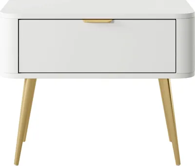 Produktbild von Selsey OVAL - Nachttisch mit Schublade, Weiß, 63 cm