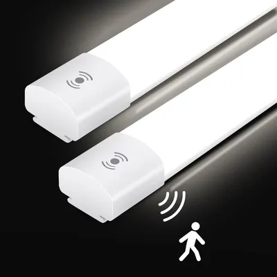 Immagine prodotto di Lampada da esterno, confezione da 2 - 120 cm, LED - sensore di movimento - 36 W - 4000 lumen - grado di protezione IP65 (resistente all'acqua)
