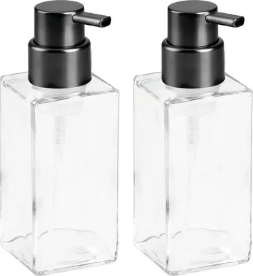 Produktbild von mDesign Schaumseifenspender Pumpseifenspender 2er Set Glas Transparent / Graphit