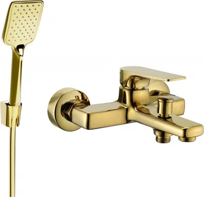 Produktbild von Mexen Lynx R62 Wannenbatterie mit Brausegarnitur, Gold - 74593R62-50