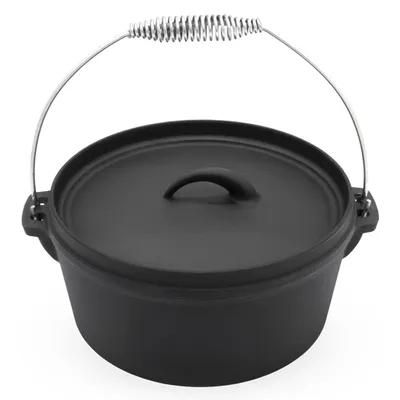 Obrázok produktu pre Liatinová holandská rúra Ø25 cm - Ohnisko s rukoväťou na prenášanie