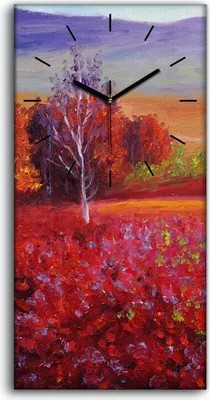 Produktbild von Dekor Leinwand Uhr Wandbilder Geräuschlos 30x60 Landschafts Baum abstrakte Gras - schwarze Hände