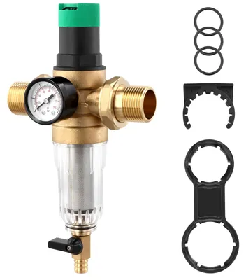 Productafbeelding van Waterdrukregelaar 1 inch met manometer - Hoogwaardige messingkwaliteit