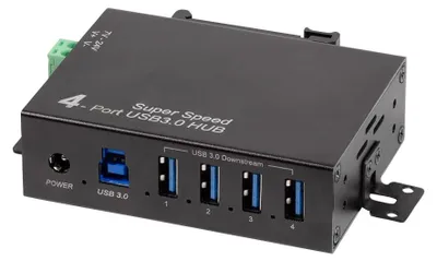 Produktbild von LogiLink 4-Port Hub (USB 3.0) inkl. Netzteil, Industrieausführung, 5 Gbit/s, 10