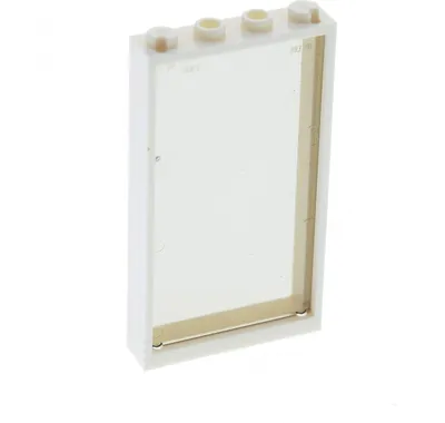 Produktbild von 1x Lego Fenster Rahmen 1x4x6 weiß Scheibe transparent braun Haus 57895 60596