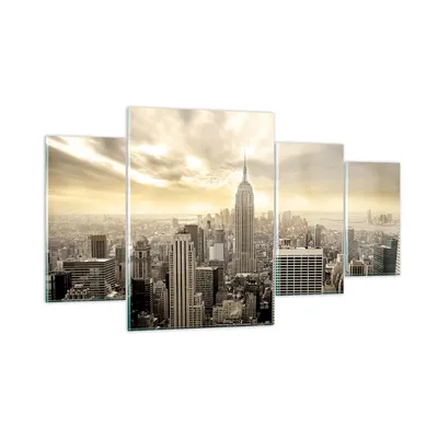 Produktbild von Bilder auf glas - Stadt Wolkenkratzer Manhattan New York - 160x90cm - Glasbilder - Wandbilder - Kunstdruck - Wanddekoration aus Glas - Glas Bilder - Wandbild auf Glas - GDL160x90-2630