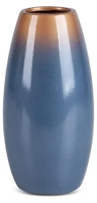 Zdjęcie produktu dla Wazon ceramiczny NESSA niebieski/złoty 13x26 cm
