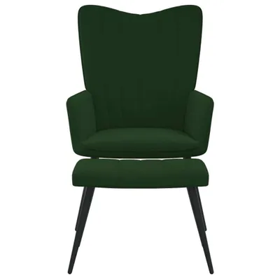 Produktbild von "im Sonderangebot"Einzelsessel moderne - CLORIS - Relaxsessel - Polstersessel mit Hocker Dunkelgrün Samt - 61 x 70 x 96,5 cm - NeuMöbel4605611