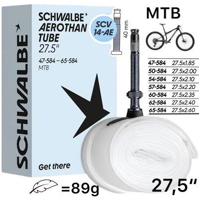 Produktbild von Schwalbe Schlauch 27,5" Aerothan light Tube MTB 1,85-2,6" SCV14-AE 40mm