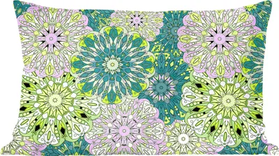 Produktbild von MuchoWow® Zierkissen Sofakissen Wohnzimmer Dekokissen 60x40 cm Mandala - Limette - Grün - Muster - Kopfkissen - Polster mit Foto