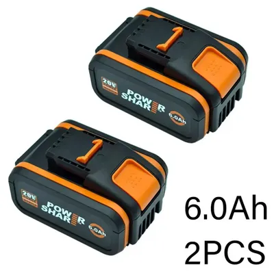Produktbild von 20V Lithium-Ionen-Akku - Ersatzakku WA3553 - 2er-Pack 6,0Ah - Wiederaufladbar - Kompatibel mit WX176 WX550 WX386 WX373 WX290 WX800 WU268