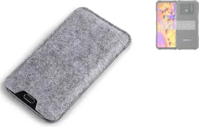 Produktbild von K-S-Trade Filz Handyhülle kompatibel mit Doogee V20S Schutzhülle Filztasche Filz Tasche Case Sleeve Handy Hülle Filzhülle grau