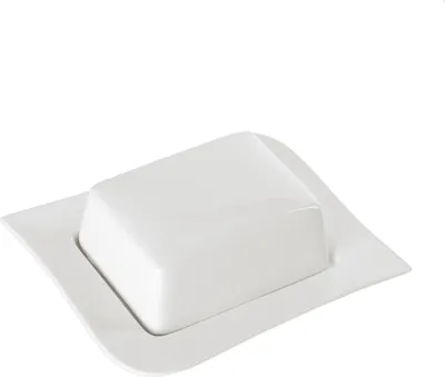 Image de Beurrier en porcelaine blanc