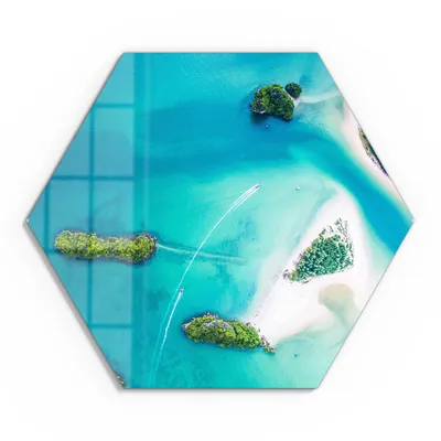 Produktbild von DEQORI Glasbild Echtglas 40x35 cm 'Sirithan Strand in Krabi' Wandbild Bild modern Deko