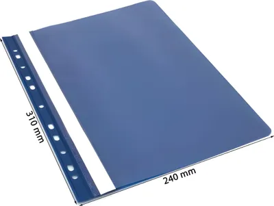 Immagine prodotto di Raccoglitore a fogli mobili A4 con perforazione Euro in film PP, blu scuro