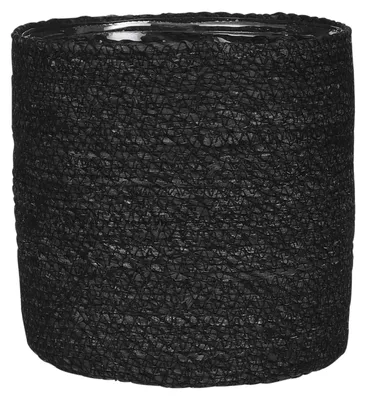 Produktbild von Mica Decorations Blumentopf - Rattan - schwarz - Jute - 20x20 cm