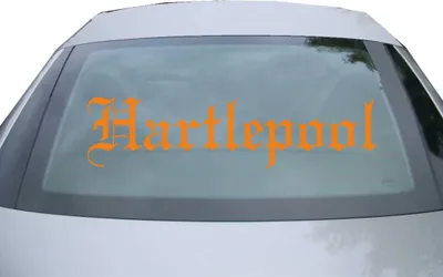 Produktbild von Indigos UG - Aufkleber Heckscheibe & Motorklappe DE6631 - orange - 600x150 mm - Hartlepool - Auto Scheiben Fenster Heckklappe Tuning Racing JDM - Die cut