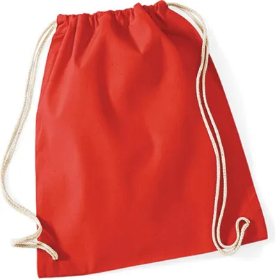 Produktbild von Westford Mill W110 | Baumwoll Gymsac / Turnbeutel | 37 x 46 cm - Farbe: Bright Red - Größe: 37 x 46 cm