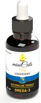 Immagine prodotto di OLIO DI SALMONE per gatti 30 ml miniCats spremuto a freddo per la pelle e il pelo dei gatti