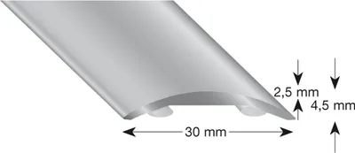 Produktbild von KÜGELE Hohlflachprofil Alu silber eloxiert, selbstklebend, 30/1000 mm
