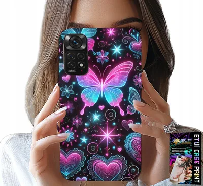 Obrázek produktu pro Pouzdro Pro Xiaomi Note 11 Pro - Barevné Pouzdro S Motivem Motýlích Srdcí