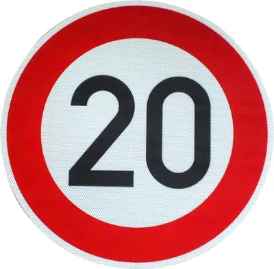Produktbild von Original RA2 Verkehrszeichen 274-20 20 km/h Geburtstagsschild Verkehrsschild 420 mm Schild Schilder Straßenschild Baustellenschild StVO RSA-21 RAL