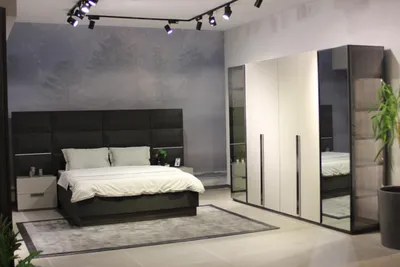 Produktbild von Komplett Schlafzimmer Möbel Set Bett 2x Nachttisch Schminktisch Spiegel 8tlg Neu