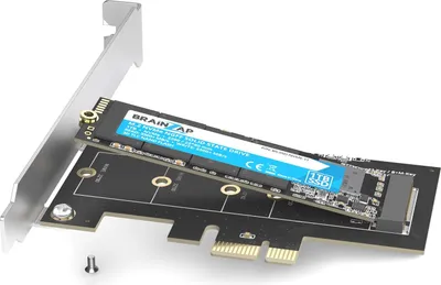 Produktbild von BRAINZAP M.2 M2 NVMe SSD zu PCI-E PCI-Express PCIe 3.0 x1 Adapter Konverter Karte M Key, B+M Key mit Blende