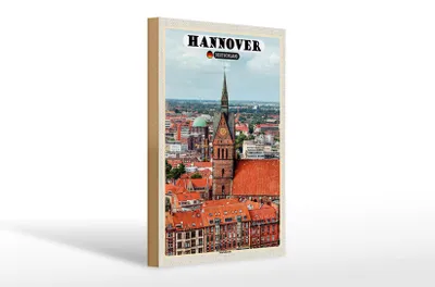 Produktbild von Holzschild Städte Hannover Marktkirche Altstadt 20x30cm