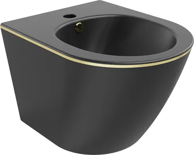 Produktbild von Mexen Lena wandmontiertes Bidet, Schwarz matt/Gold linien - 35224875
