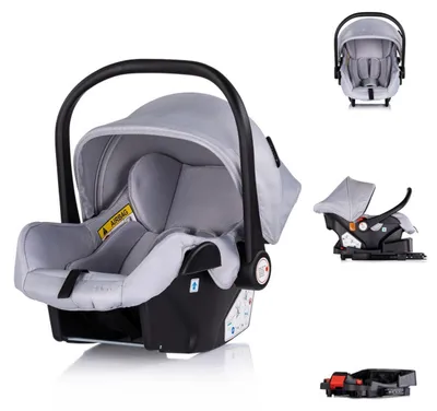Produktbild von Chipolino Set Babyschale Isofix-Basisstation Aura i-Size (40 - 85cm) verstellbar grau gemustert
